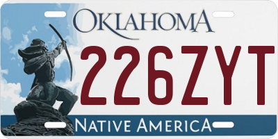 OK license plate 226ZYT