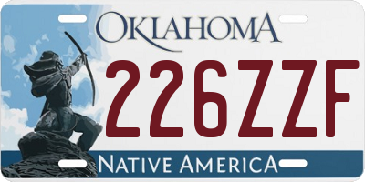 OK license plate 226ZZF