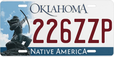 OK license plate 226ZZP