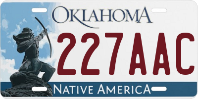 OK license plate 227AAC
