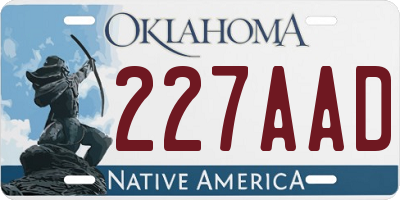OK license plate 227AAD