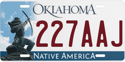 OK license plate 227AAJ