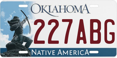 OK license plate 227ABG