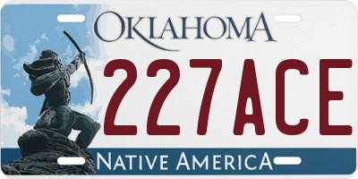 OK license plate 227ACE