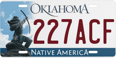 OK license plate 227ACF