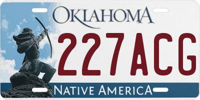 OK license plate 227ACG