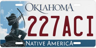 OK license plate 227ACI