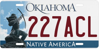 OK license plate 227ACL