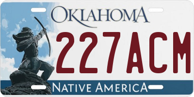 OK license plate 227ACM