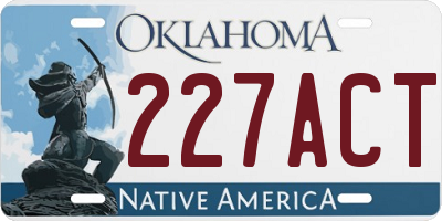 OK license plate 227ACT