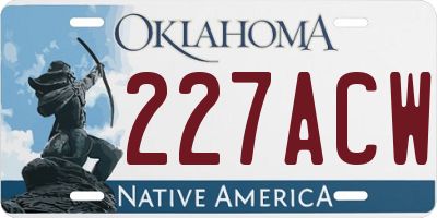 OK license plate 227ACW