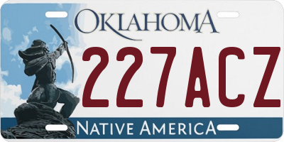 OK license plate 227ACZ