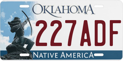 OK license plate 227ADF