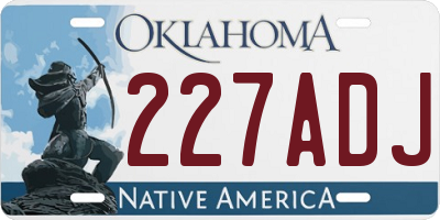 OK license plate 227ADJ