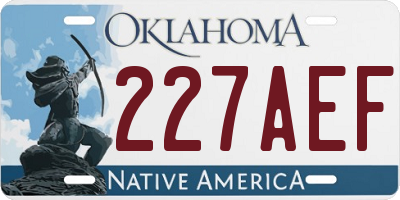 OK license plate 227AEF