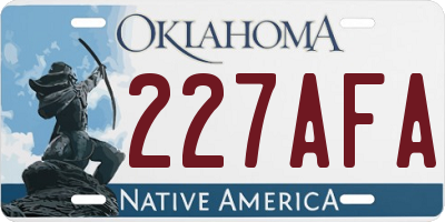 OK license plate 227AFA