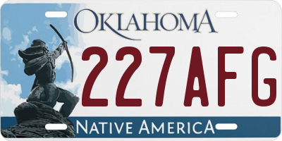 OK license plate 227AFG