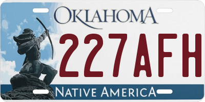 OK license plate 227AFH