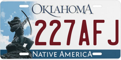 OK license plate 227AFJ