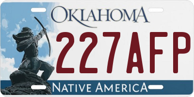 OK license plate 227AFP