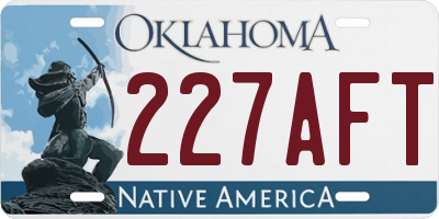 OK license plate 227AFT