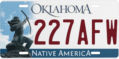 OK license plate 227AFW