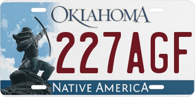 OK license plate 227AGF