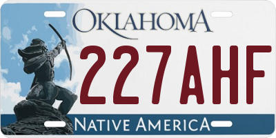 OK license plate 227AHF