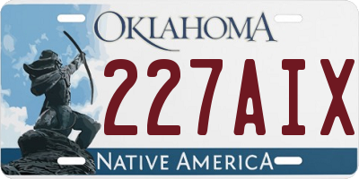 OK license plate 227AIX