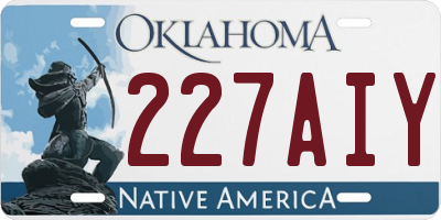 OK license plate 227AIY