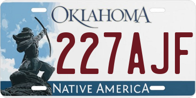OK license plate 227AJF