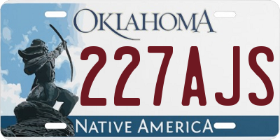 OK license plate 227AJS