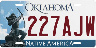 OK license plate 227AJW