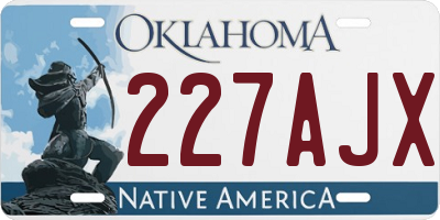 OK license plate 227AJX