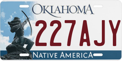 OK license plate 227AJY