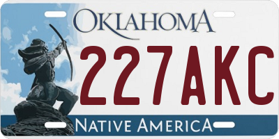 OK license plate 227AKC