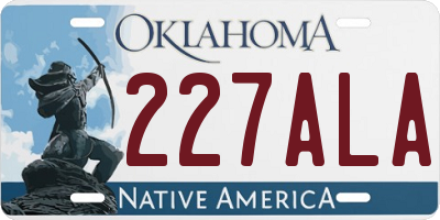 OK license plate 227ALA