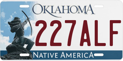 OK license plate 227ALF