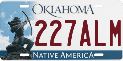 OK license plate 227ALM