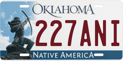 OK license plate 227ANI