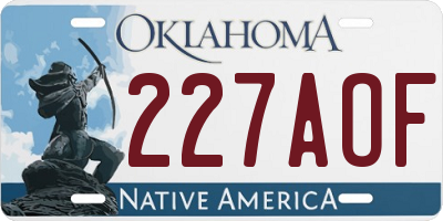 OK license plate 227AOF