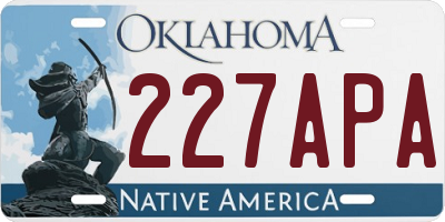 OK license plate 227APA
