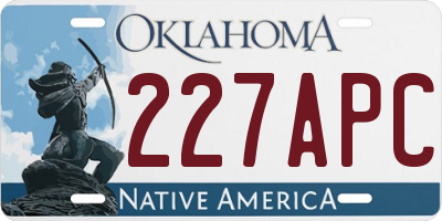OK license plate 227APC