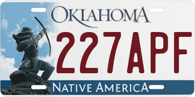 OK license plate 227APF