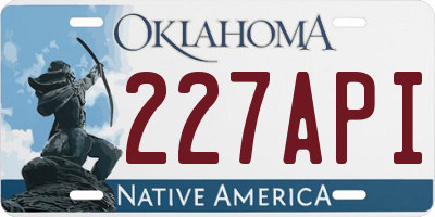 OK license plate 227API