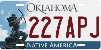OK license plate 227APJ