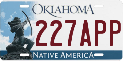 OK license plate 227APP