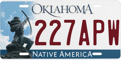 OK license plate 227APW