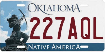 OK license plate 227AQL