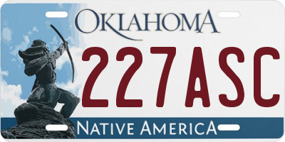 OK license plate 227ASC